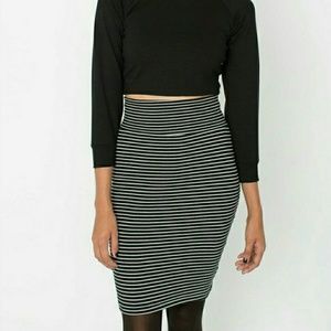 American Apparel striped midi length skirt